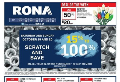 Rona (West) Flyer October 17 to 23