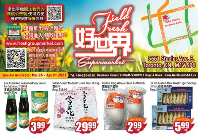 Field Fresh Supermarket Flyer March 26 to April 1