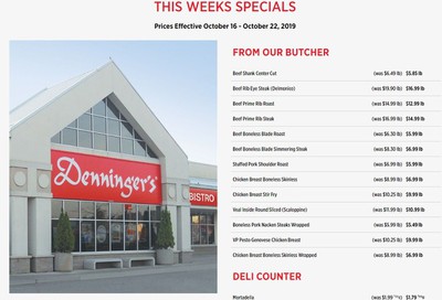 Denninger's Weekly Specials October 16 to 22