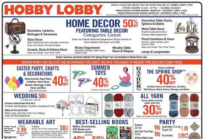 Hobby Lobby Weekly Ad Flyer March 28 to April 3