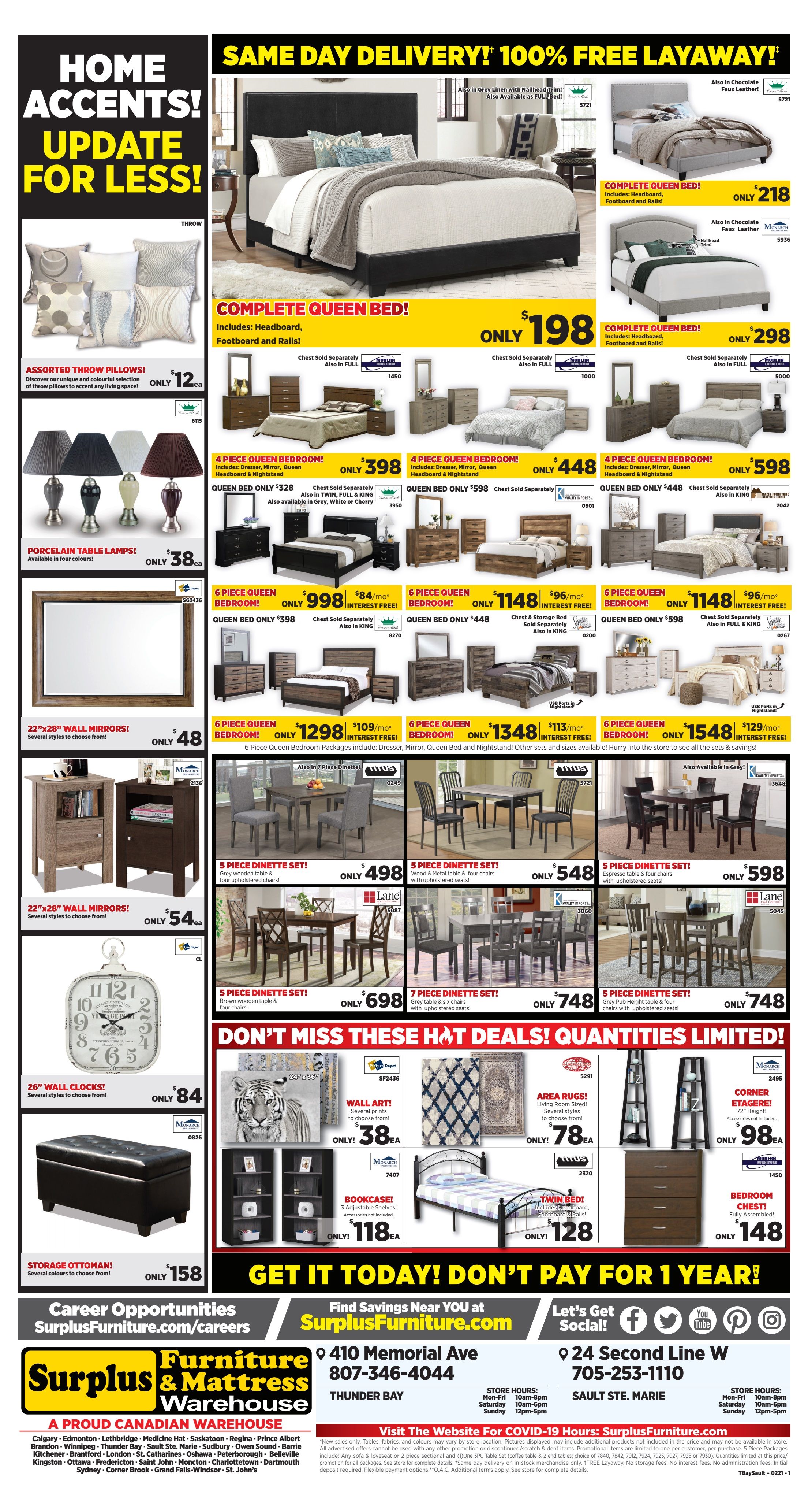 Surplus Furniture & Mattress Warehouse (Thunder Bay) Flyer March 29 to April 4