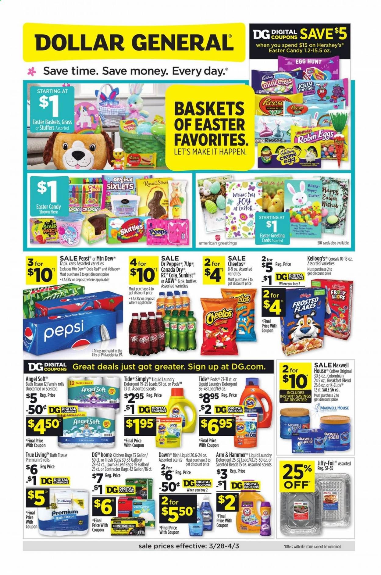Dollar General (AR, GA, IN, KY, MI, NY, OK, VA, WI) Weekly Ad Flyer March 28 to April 3