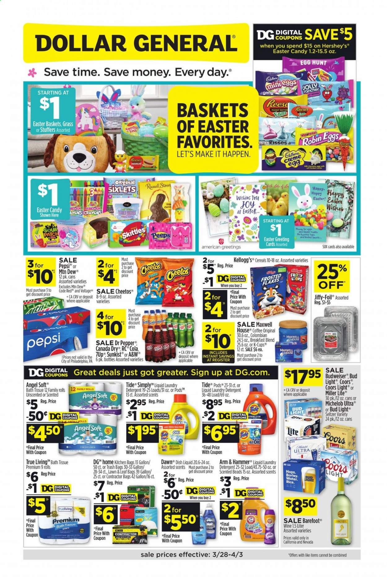 Dollar General (CA, NV) Weekly Ad Flyer March 28 to April 3