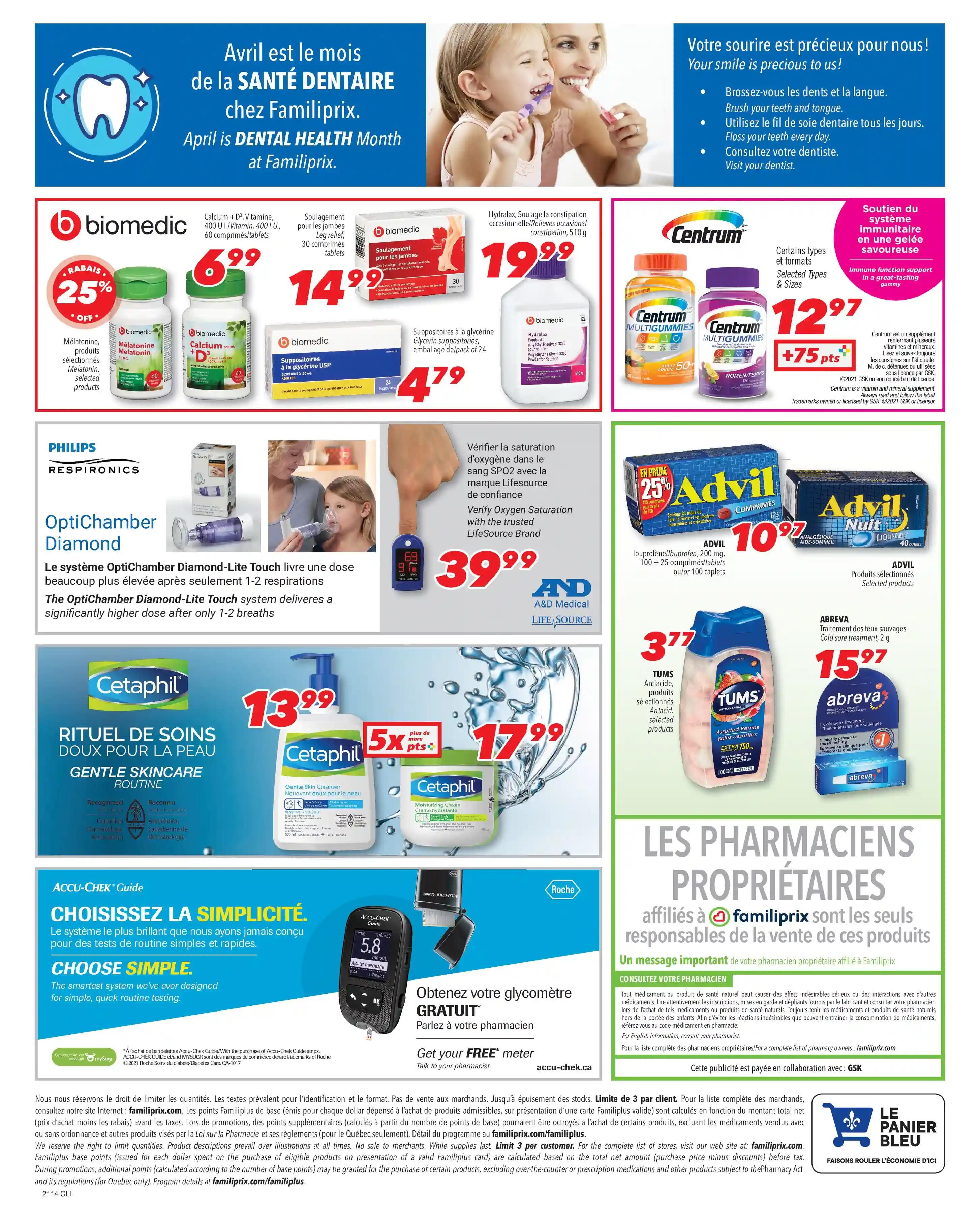 Familiprix Clinique Flyer April 1 to 7