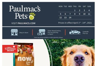Paulmac's Pets Flyer April 1 to 14