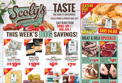 Scoly's Hometown Market Flyer April 1 to 7