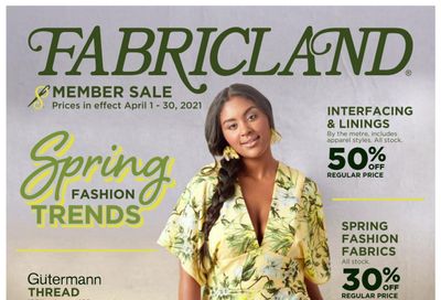 Fabricland (West) Flyer April 1 to 30