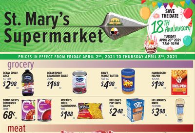 St. Mary's Supermarket Flyer April 2 to 8