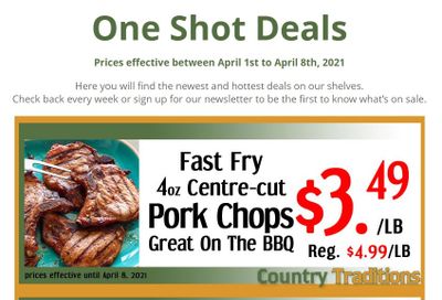 Country Traditions One-Shot Deals Flyer April 1 to 8