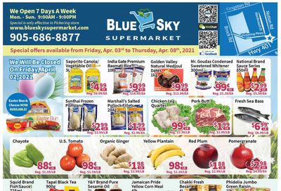 Blue Sky Supermarket (Pickering) Flyer April 3 to 8 