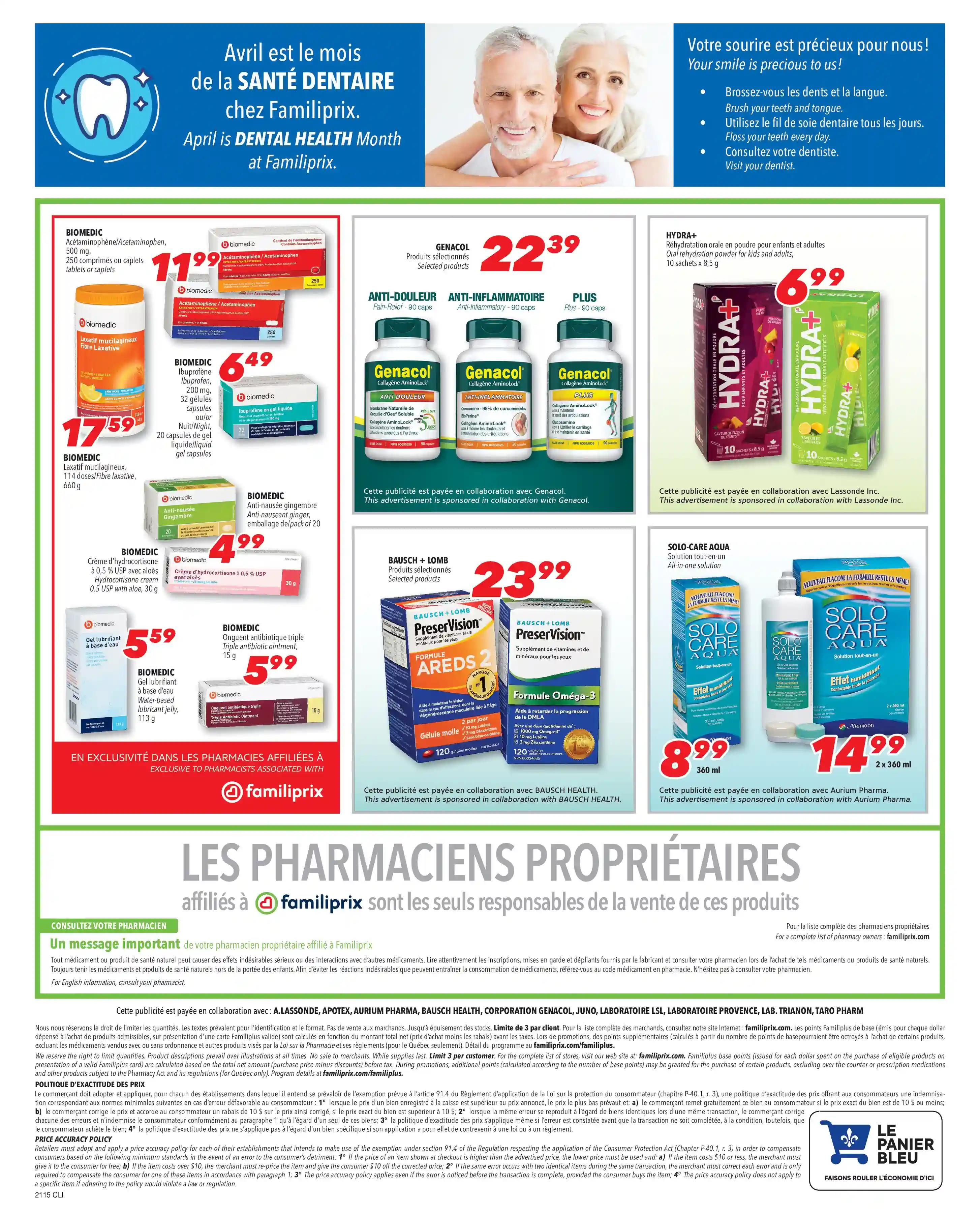 Familiprix Clinique Flyer April 8 to 14
