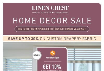 Linen Chest Flyer March 24 to April 18