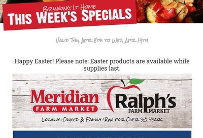 Meridian Farm Market Flyer April 8 to 14