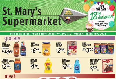 St. Mary's Supermarket Flyer April 9 to 15