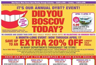 Boscov's Weekly Ad Flyer April 11 to April 14