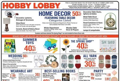 Hobby Lobby Weekly Ad Flyer April 11 to April 17