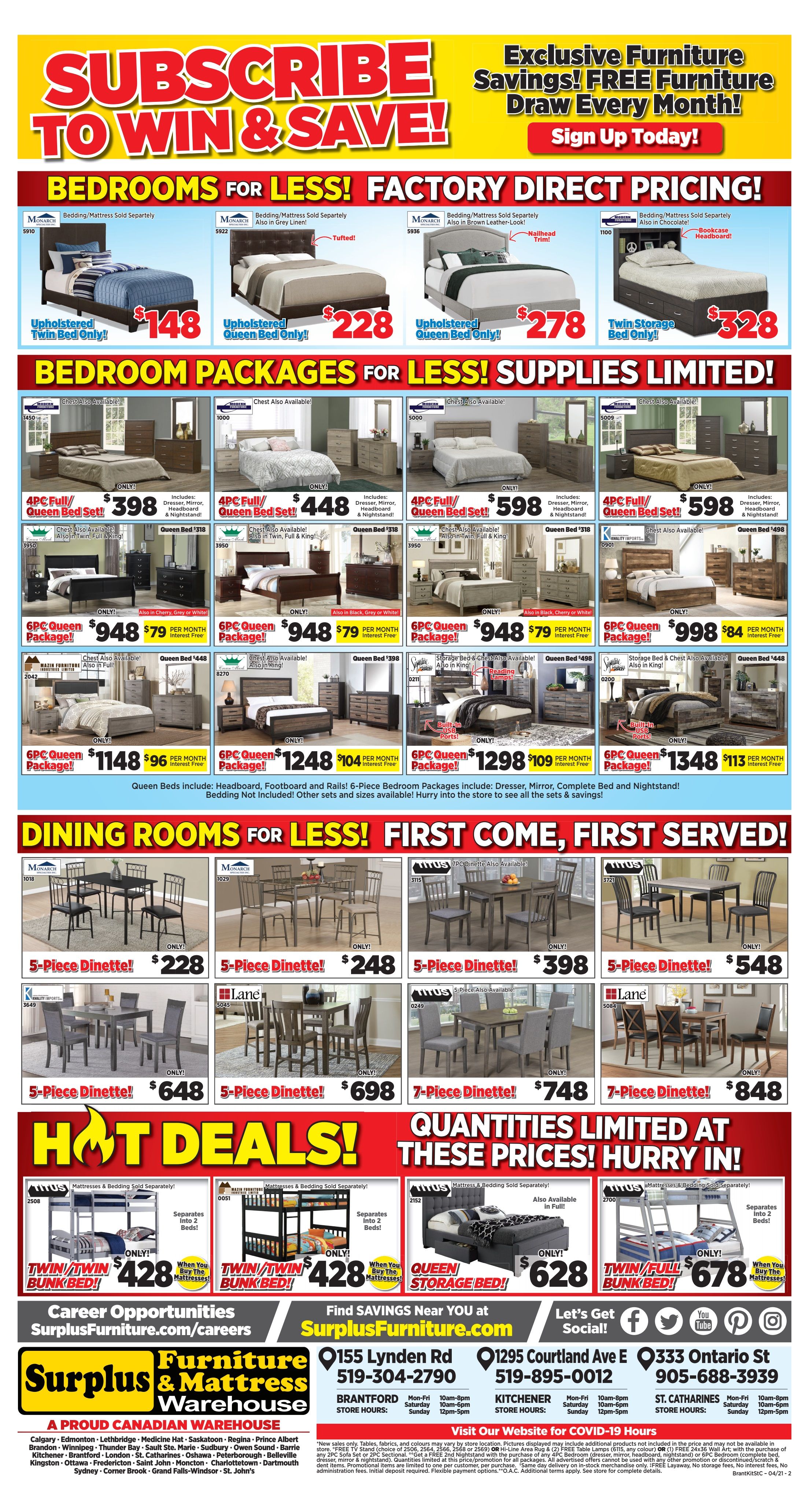 Surplus Furniture & Mattress Warehouse (Kitchener) Flyer April 12 to May 2