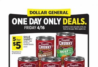Dollar General Weekly Ad Flyer April 16 to April 16