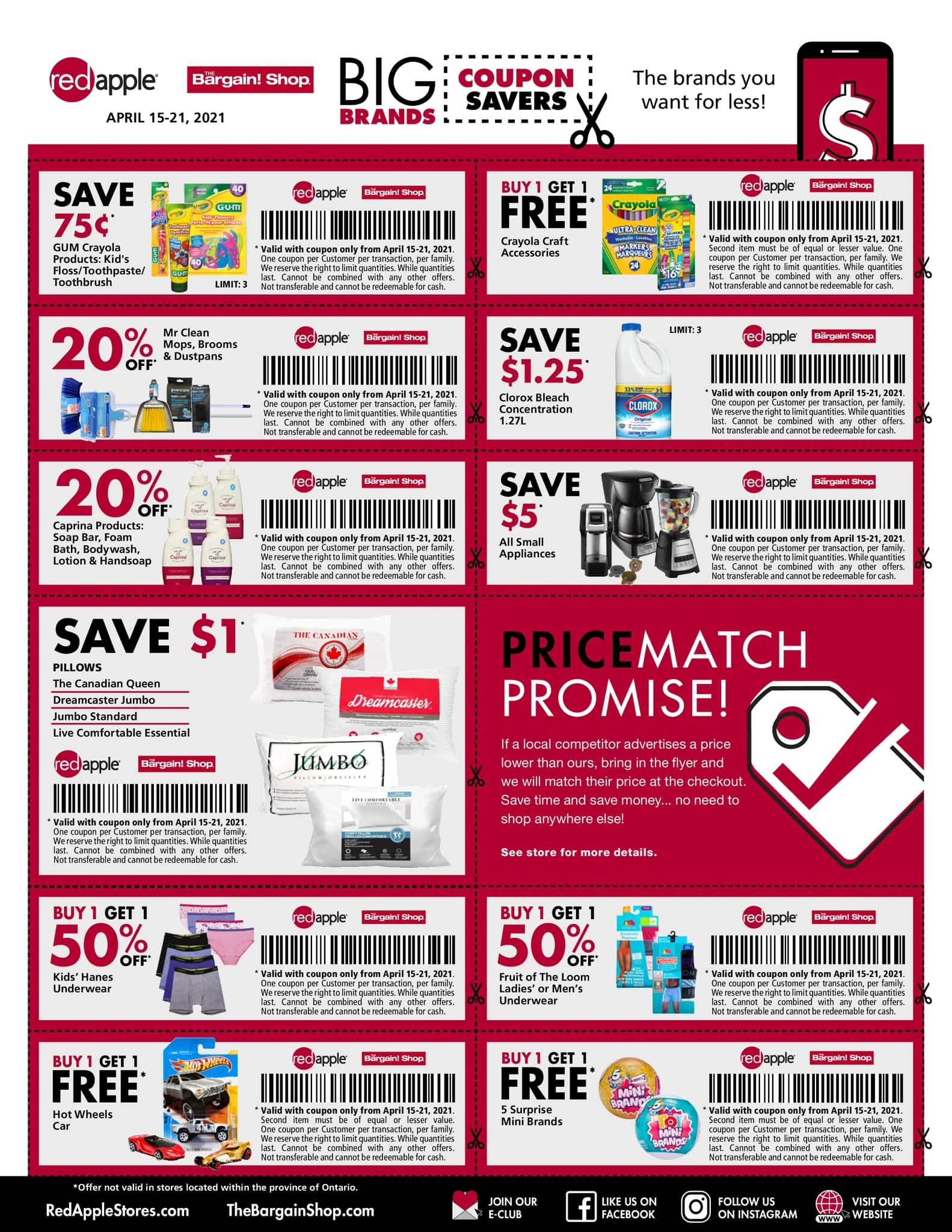 The Bargain Shop & Red Apple Stores Big Coupon Savings April 15 to 21