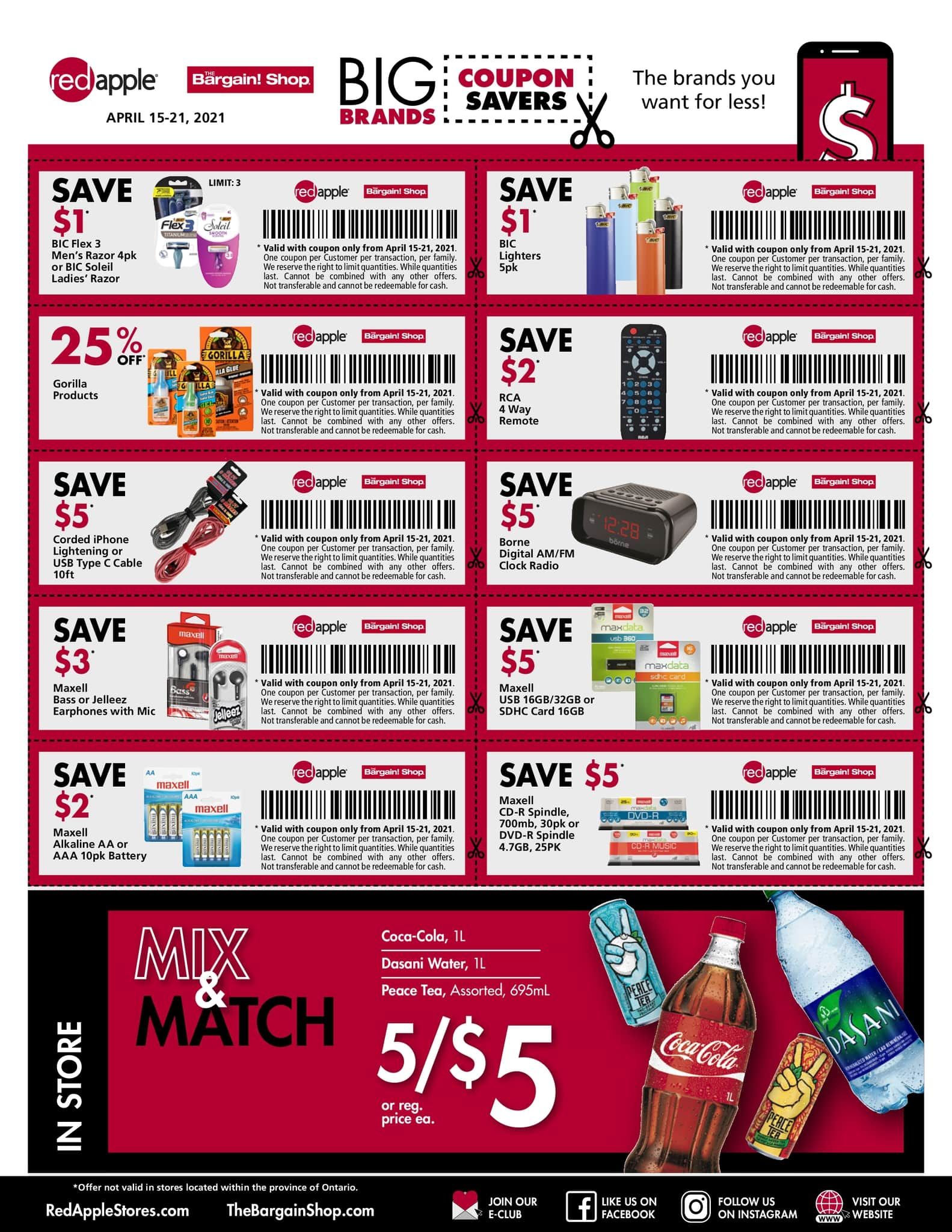 The Bargain Shop & Red Apple Stores Big Coupon Savings April 15 to 21