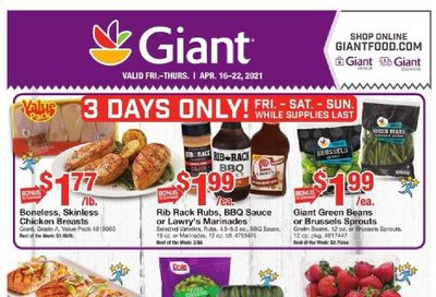 Giant Food Weekly Ad Flyer April 16 to April 22