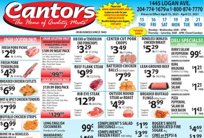 Cantor's Meats Flyer April 15 to 21