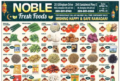 Noble Fresh Foods Flyer April 15 to 22