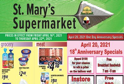 St. Mary's Supermarket Flyer April 16 to 22