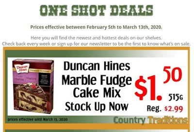 Country Traditions One-Shot Deals Flyer March 7 to 13