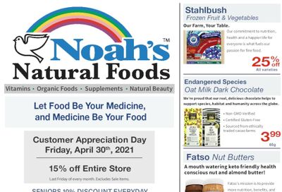 Noah's Natural Foods Flyer April 1 to 30