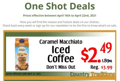 Country Traditions One-Shot Deals Flyer April 16 to 22