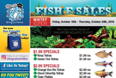 Big Al's (Whitby) Weekly Specials October 18 to 24