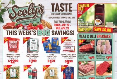 Scoly's Hometown Market Flyer April 22 to 28