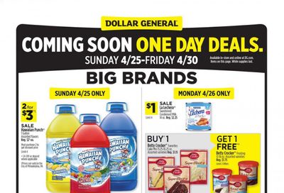 Dollar General Weekly Ad Flyer April 25 to April 30
