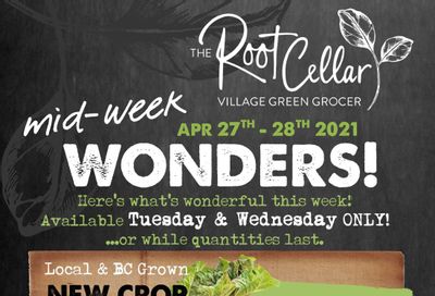 The Root Cellar Mid-Week Flyer April 27 and 28