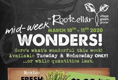 The Root Cellar Mid-Week Flyer March 10 and 11