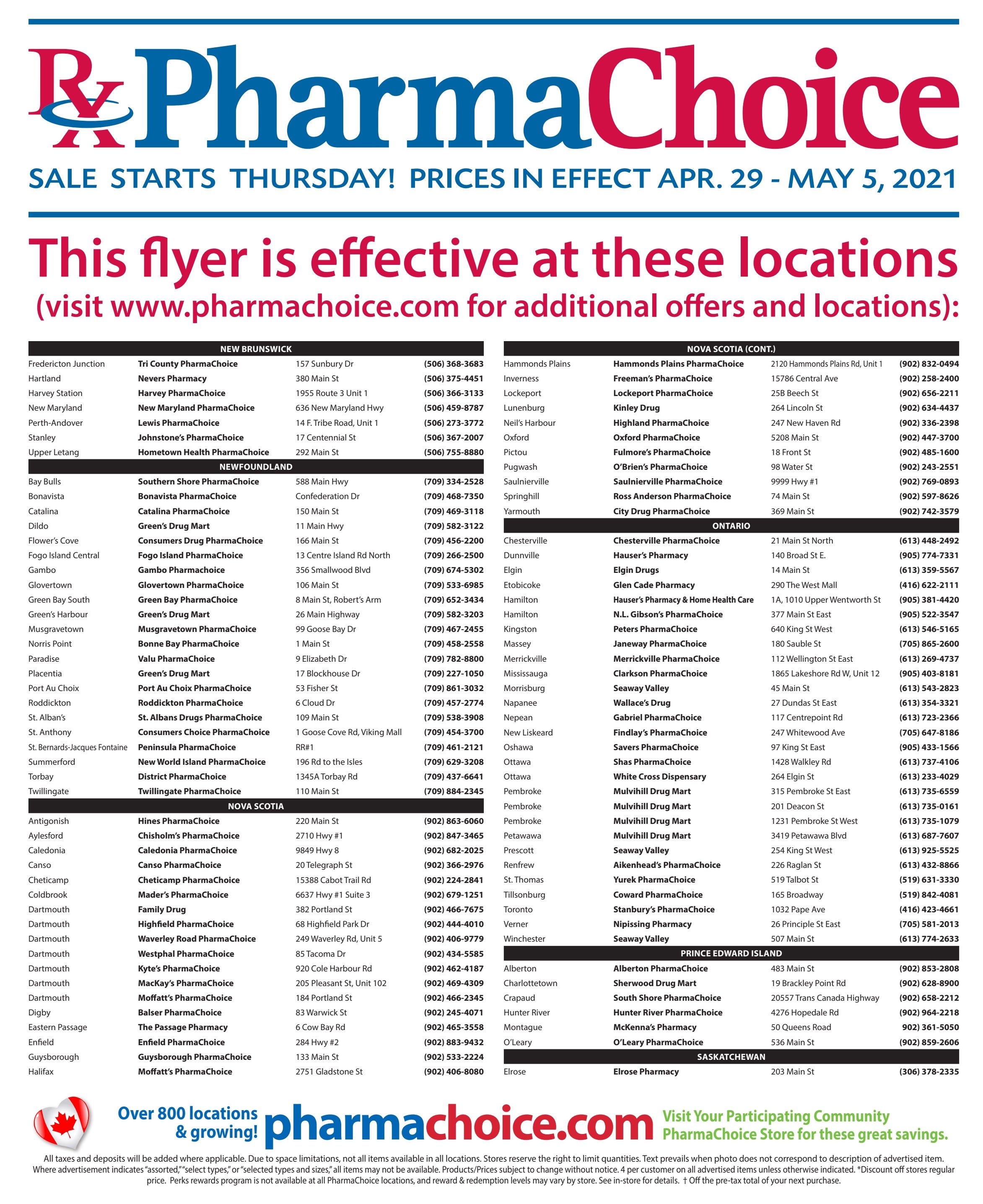 PharmaChoice (ON & Atlantic) Flyer April 29 to May 5