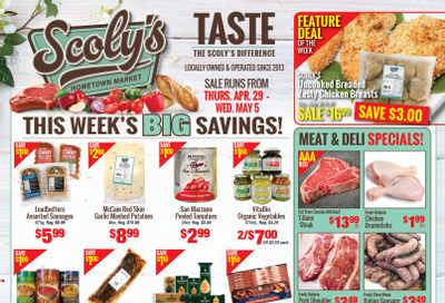 Scoly's Hometown Market Flyer April 29 to May 5