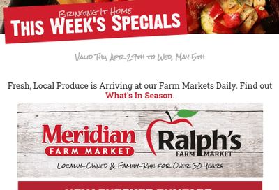 Meridian Farm Market Flyer April 29 to May 5