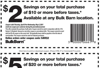 Bulk Barn Canada Coupon: Valid until May 5