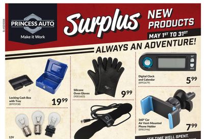 Princess Auto Surplus New Products Flyer May 1 to 31