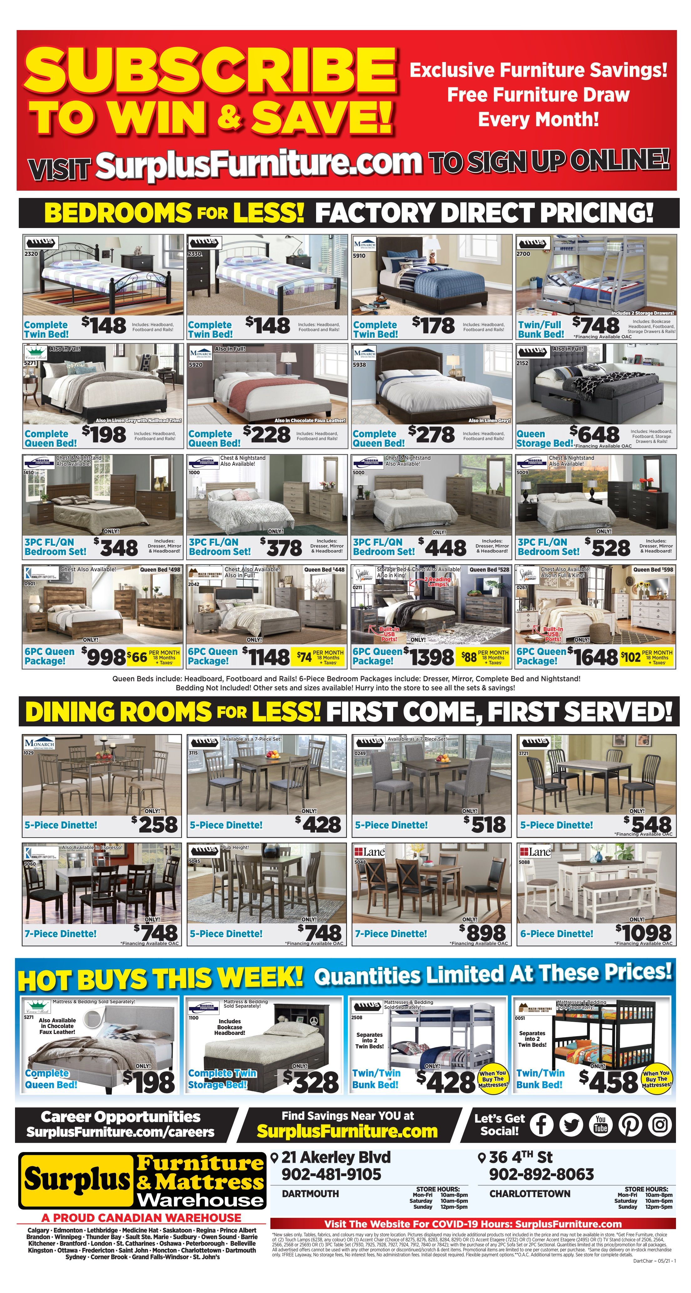 Surplus Furniture & Mattress Warehouse (Charlottetown) Flyer May 3 to 9