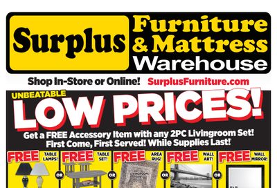 Surplus Furniture & Mattress Warehouse (Winnipeg) Flyer May 10 to 30