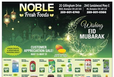 Noble Fresh Foods Flyer May 13 to 31