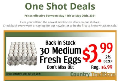 Country Traditions One-Shot Deals Flyer May 14 to 20