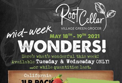 The Root Cellar Mid-Week Flyer May 18 and 19