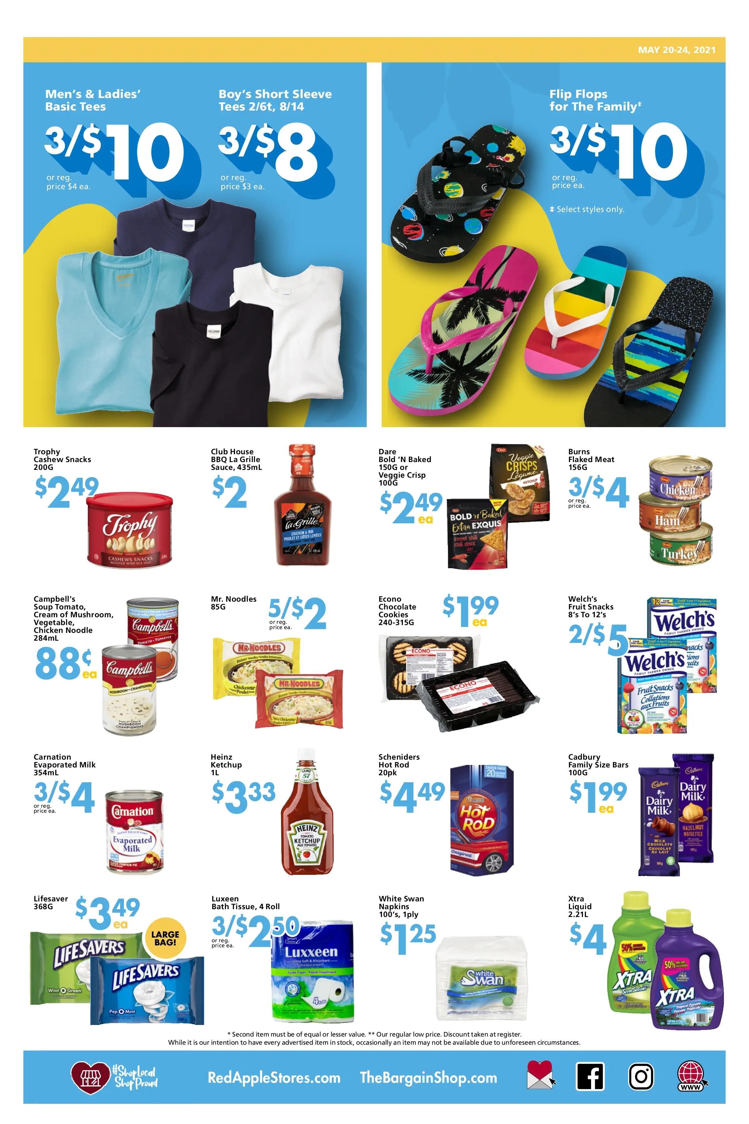 The Bargain Shop & Red Apple Stores Flyer May 20 to 24