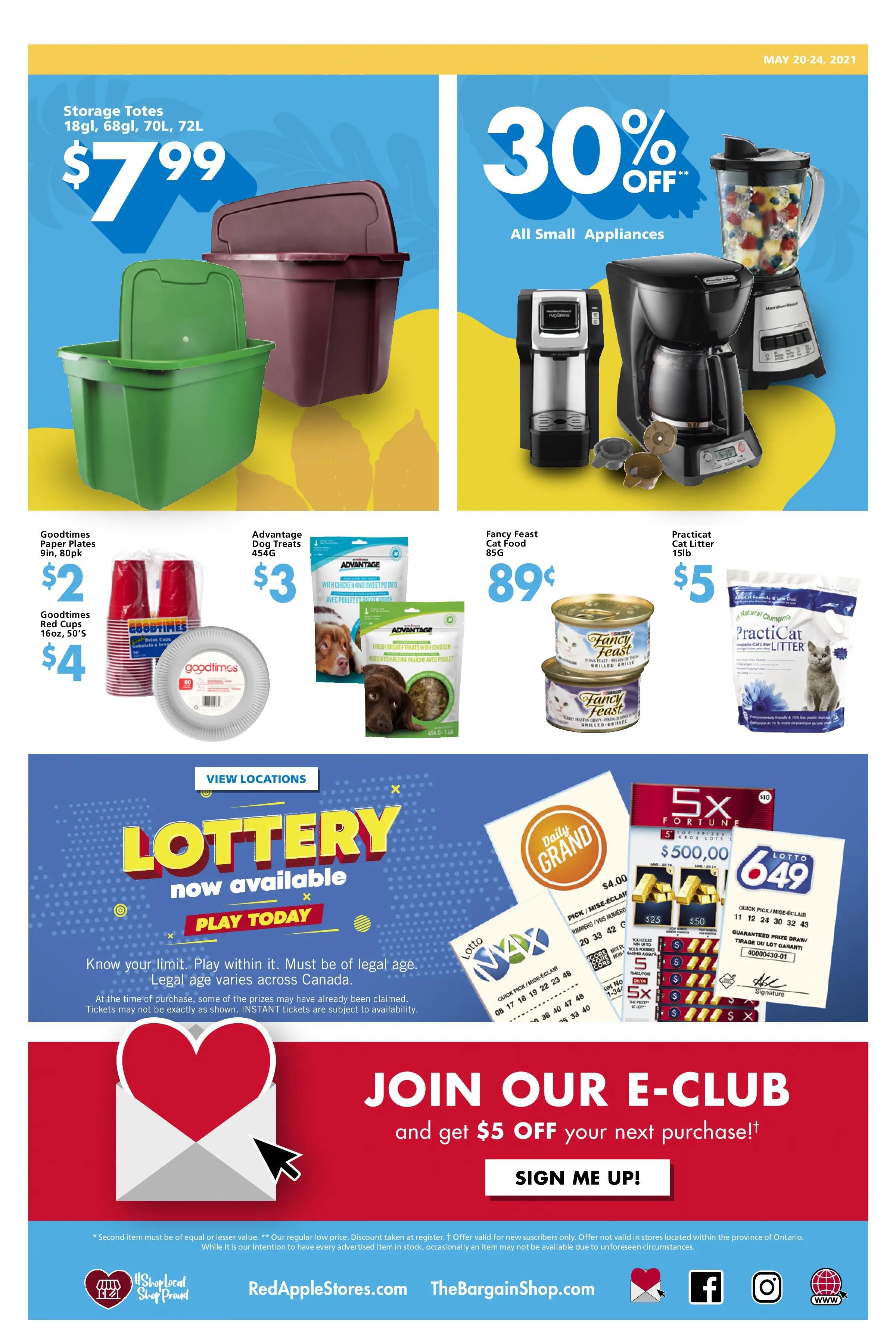 The Bargain Shop & Red Apple Stores Flyer May 20 to 24