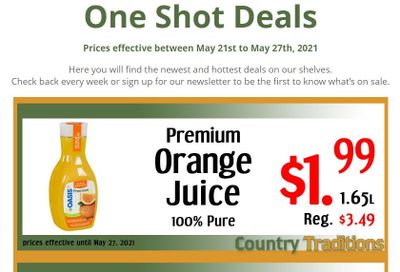 Country Traditions One-Shot Deals Flyer May 21 to 27