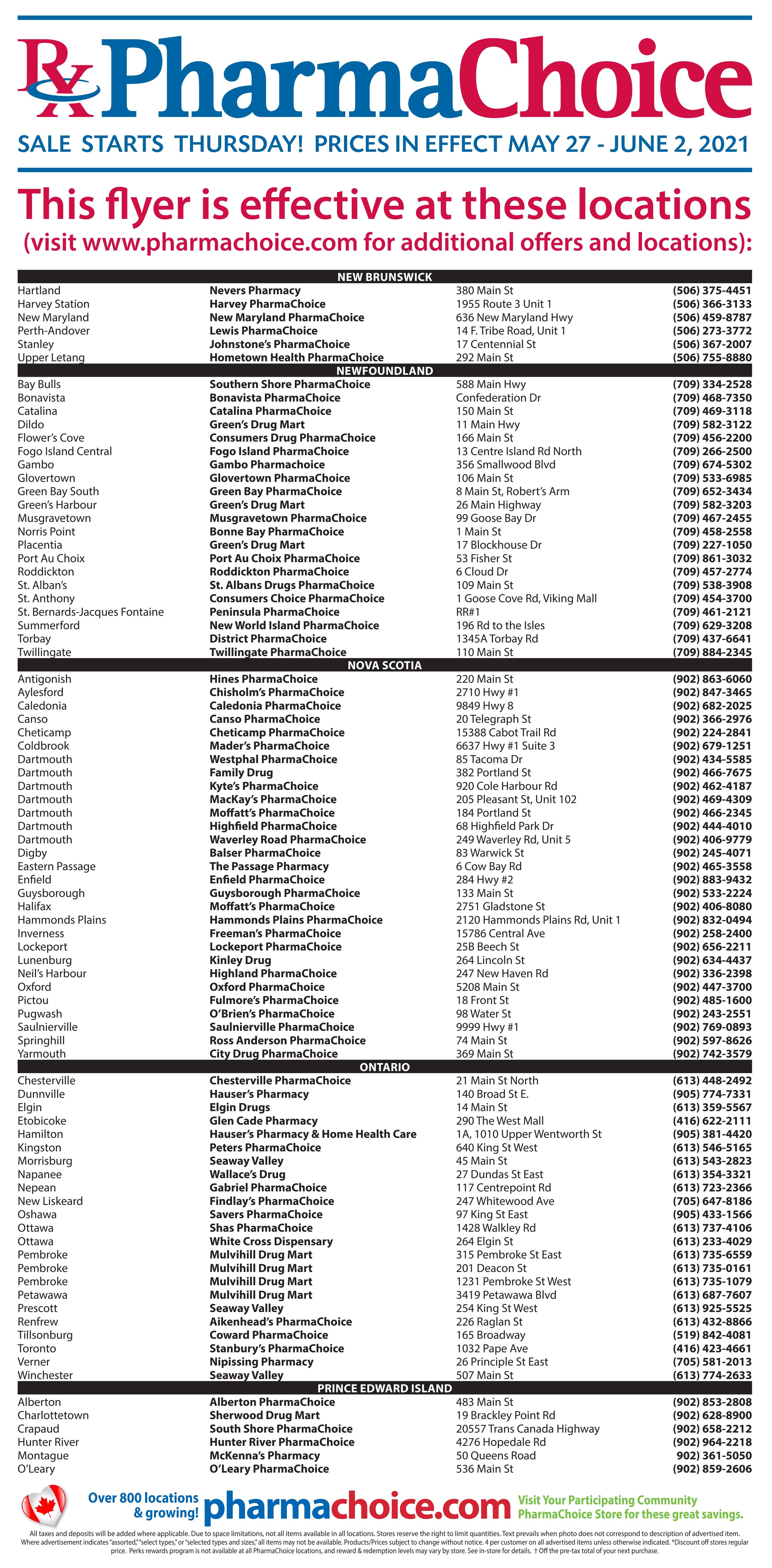 PharmaChoice (ON & Atlantic) Flyer May 27 to June 2